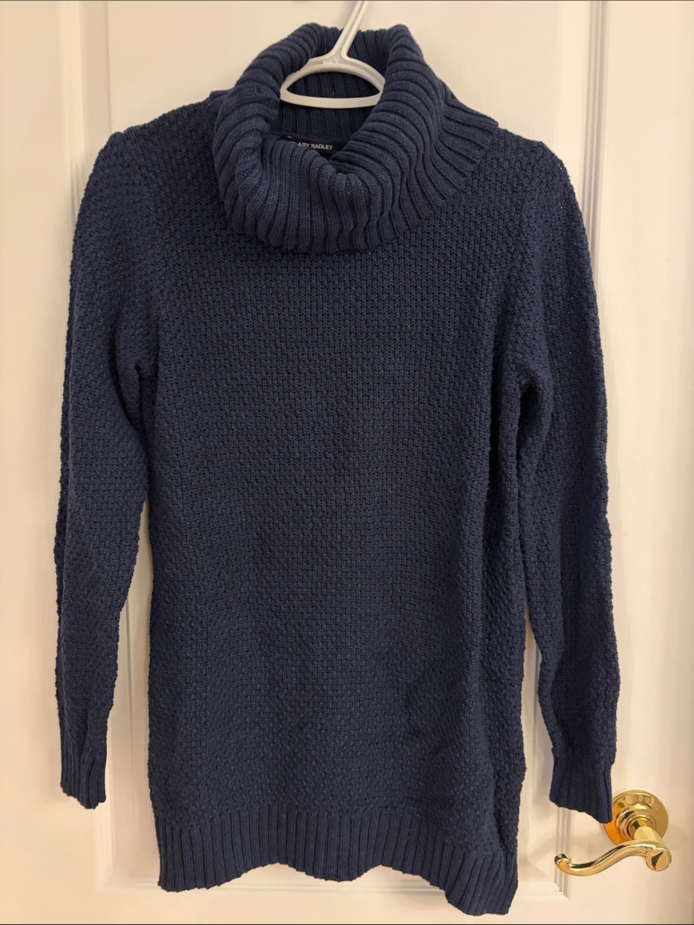 Hilary Radley Navy Cowl Neck Sweater
